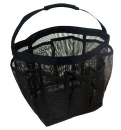 Outdoor Camping Quick Dry Mesh Shower Accessories Tote With Handle-Black