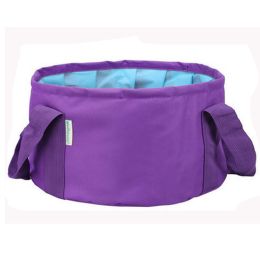 Oversize Collapsible Bucket Sports Camp Bucket Fish Bucket, 15L, Purple