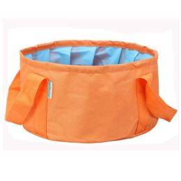 Oversize Collapsible Bucket Sports Camp Bucket Fish Bucket, 15L, Orange