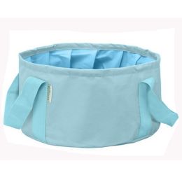 Oversize Collapsible Bucket Camp Bucket Fish Bucket, 15L, Light Blue