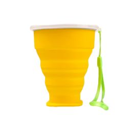 Durablel Silicone Cups Collapsible Folding Travel Camping Cup (220ml, Yellow)