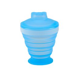 Cute Silicone Collapsible Cup Folding Travel Camping Cup (214ml,Light-Blue)