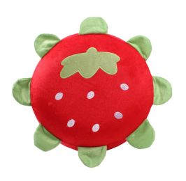 Cartoon Plush Inflatable Stool Portable Folding, Strawberry