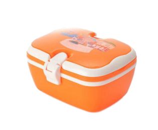 Orange Rectangle Outdoor Cartoon Lunch Box Candy Box, Two Layers