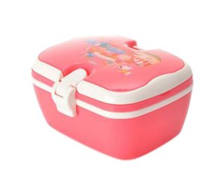 Pink Rectangle Outdoor Cartoon Lunch Box Candy Box, Two Layers