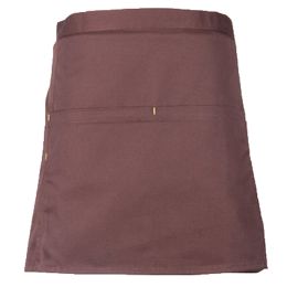 Women's Half-length Short Paragraph Apron-Dark Brown