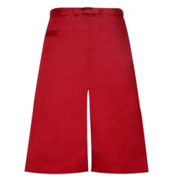 Women's Wine Red Half-length Long Paragraph Apron